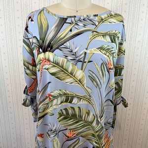Ann Taylor sky blue jungle shirt